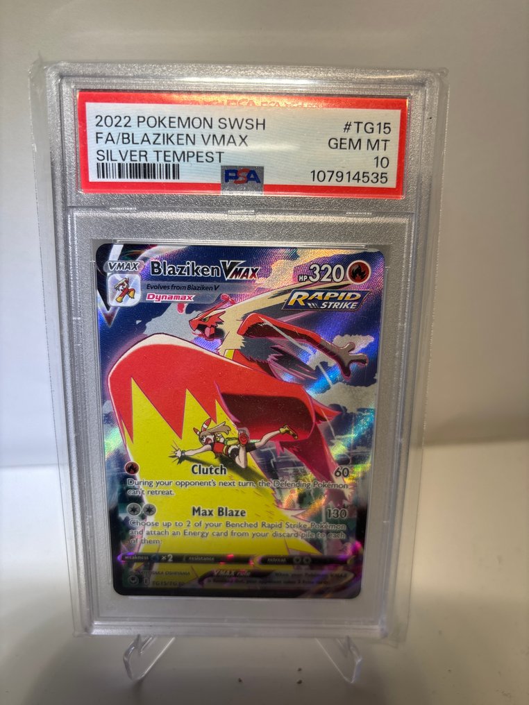 Pokémon Graded card - Blaziken VMAX Full art, Foil - PSA 10 - Sword & Shield - Silver Tempest #1.0