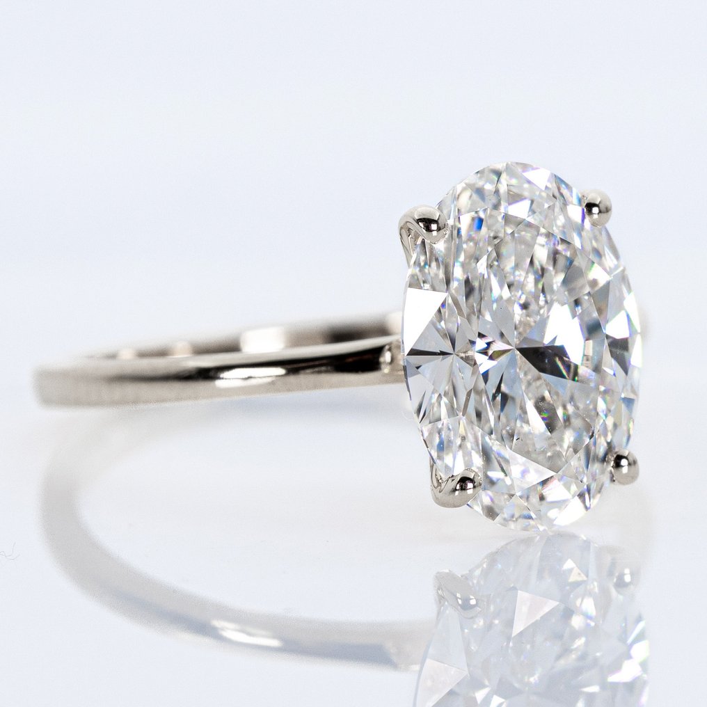 χωρίς τιμή ασφαλείας - Δαχτυλίδι αρραβώνων - 14 καράτια Λευκός χρυσός -  3.01ct. tw. Διαμάντι (Εργαστηριακής καλλιέργειας) - E VVS2 IGI #3.2