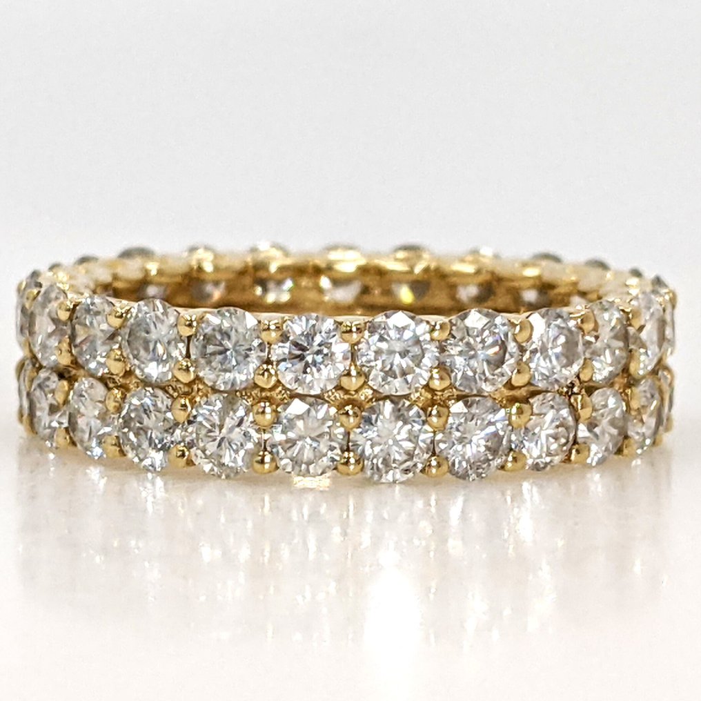 No reserve price - Ring - 14 kt. Yellow gold - 4.00ct. tw. Diamond (Natural coloured) - IGI #3.2