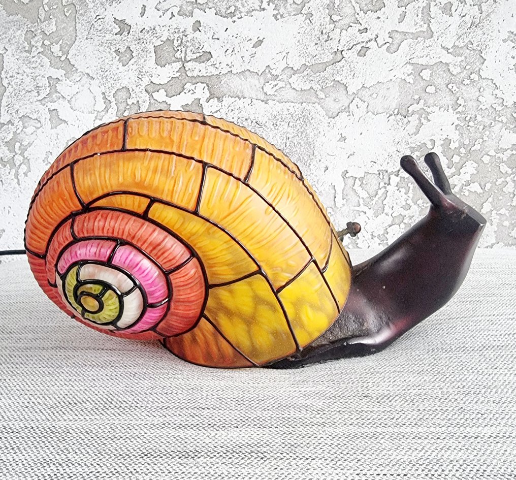 Tiffany Style - Bedside table lamp - Glass, Metal, stained glass - Snail lamp #1.0