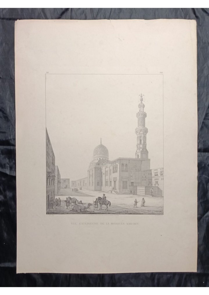 埃及 - 埃及开罗——《穆斯林清真寺开赛-贝外观》—— Pascal Coste（素描）—— 19世纪; Pascal Coste(1787-1879) - Arab Architecture or Cairo Monuments - 1821-1850 #1.0
