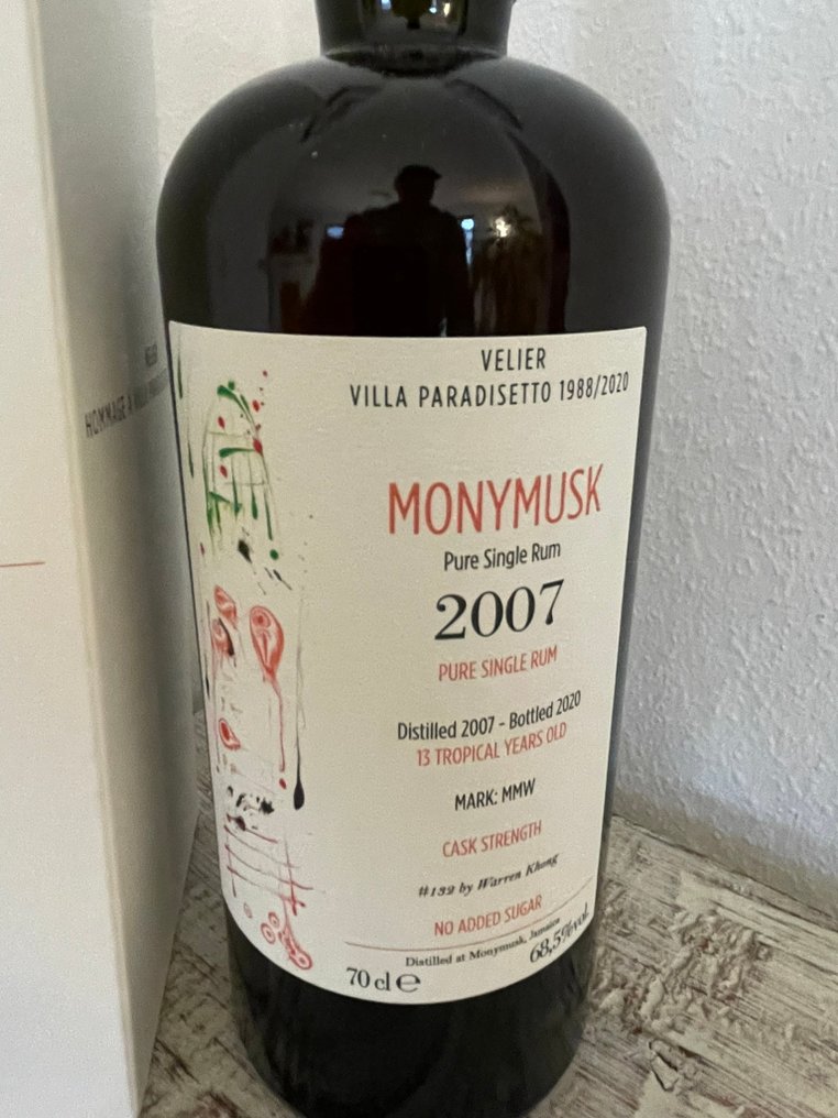 Monymusk 2007 Velier - Warren Khong Villa Paradisetto    - b. 2020  - 70cl #2.1