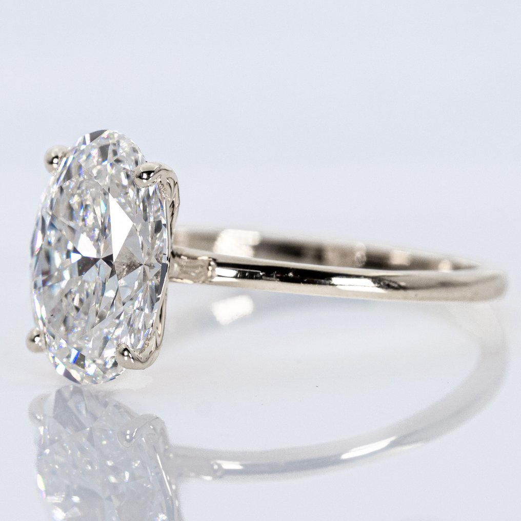 χωρίς τιμή ασφαλείας - Δαχτυλίδι αρραβώνων - 14 καράτια Λευκός χρυσός -  3.01ct. tw. Διαμάντι (Εργαστηριακής καλλιέργειας) - E VVS2 IGI #4.3