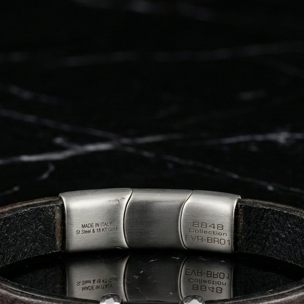 18 καράτια - Βραχιόλι σε χειρουργικό ατσάλι., Ροζ χρυσό - Βραχιόλι - Κατασκευασμένο στην Ιταλία #2.1