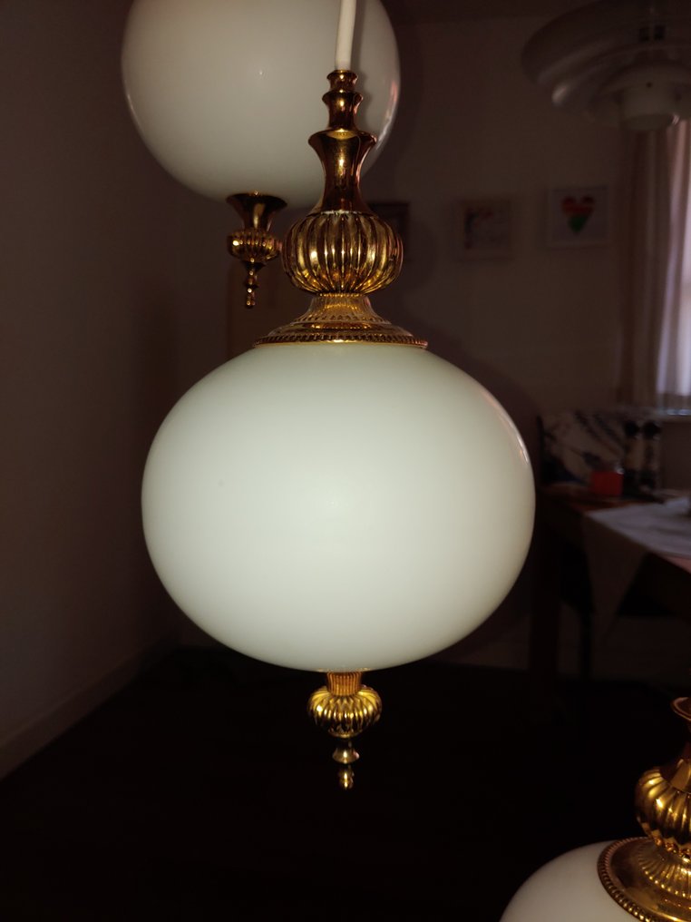 Kalmar - J.T. Kalmar - Κρεμαστό φωτιστικό οροφής - Χυτός ορείχαλκος, Γυαλί οπαλίνης - Κατά τις έρευνές μου #3.2