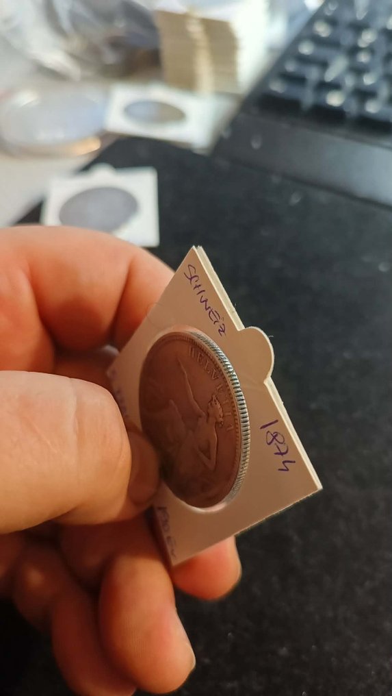 Schweiz. 5 Francs 1874 / Helvetia seated  (Utan reservationspris) #2.1