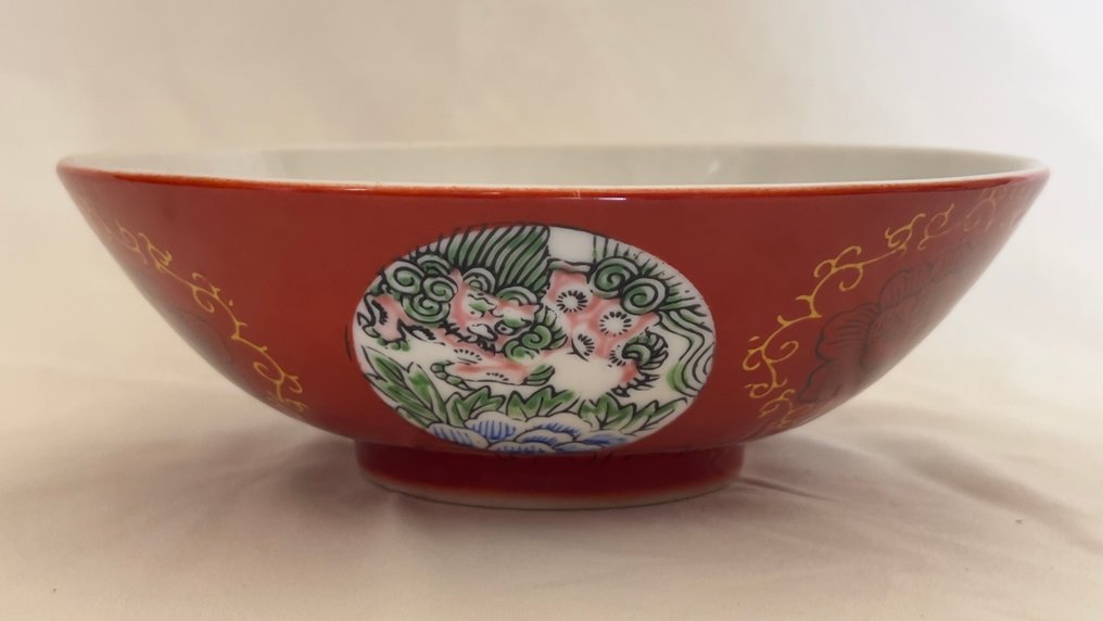 Kulho - Posliini - Qing-dynastian korallinpunainen #1.0