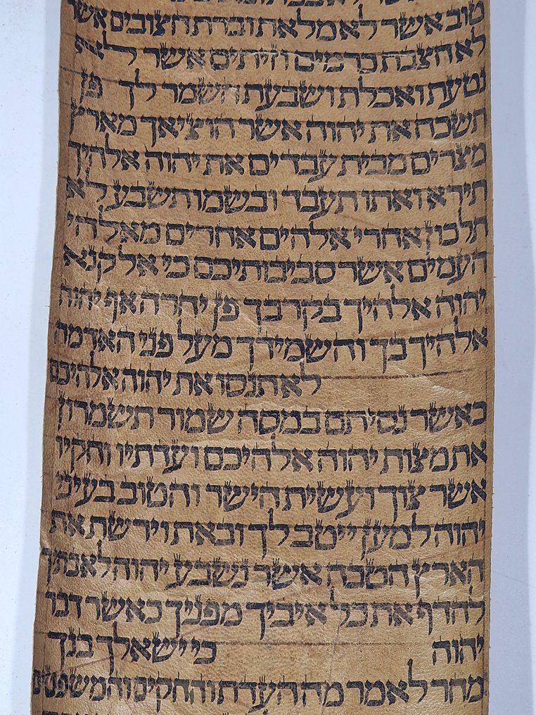 antique Torah scroll, a handwritten on leather - 1800 #2.1