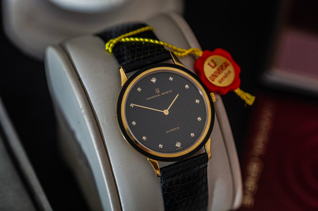 Universal Genève - Black Guilloché Dial & Diamonds "New Old Stock" Full Set - χωρίς τιμή ασφαλείας - Unisex - 1980-1989 #3.2