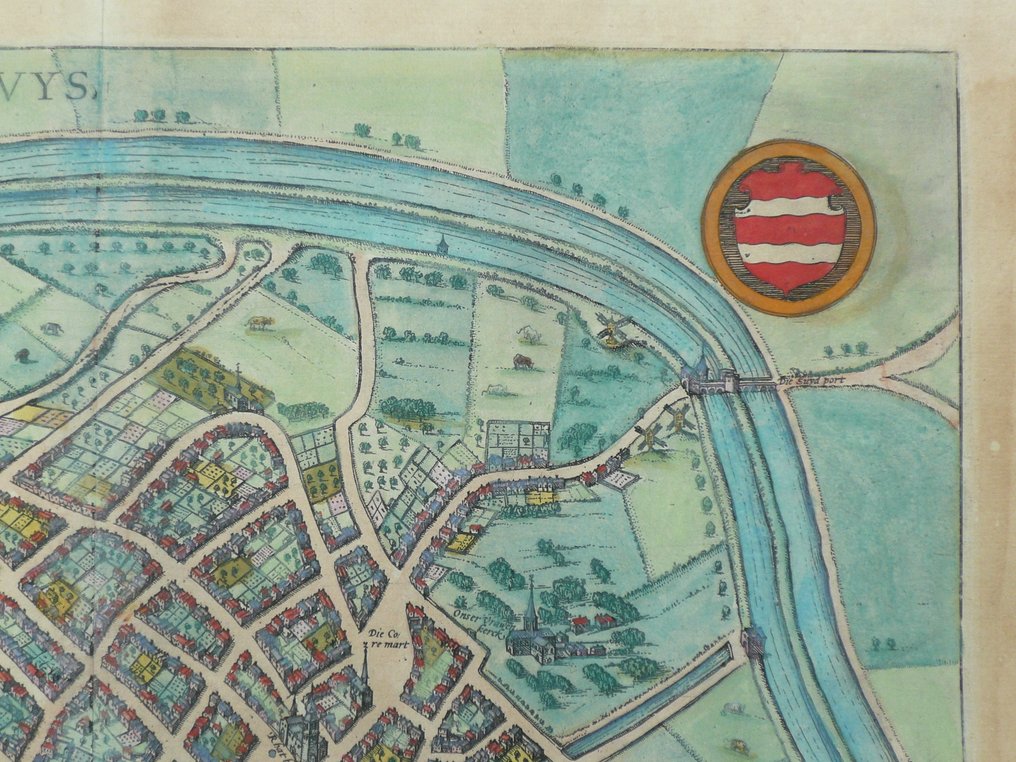 Netherlands - lock; G. Braun en F. Hogenberg - Sluys - 1575 #3.2