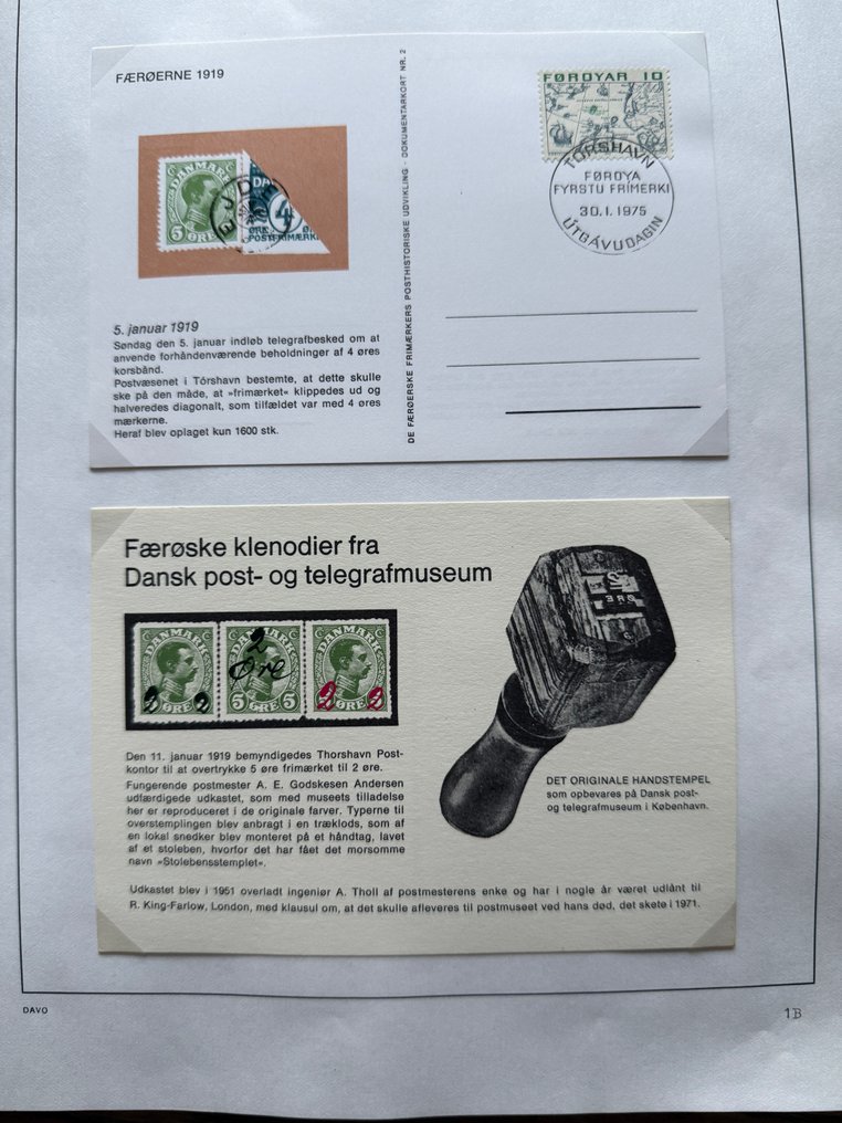 Faroe Islands 1975/1997 - Party of stamps, sheets, and postcards in a Davo album #2.1