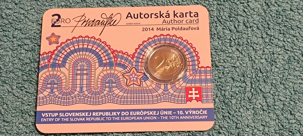 斯洛伐克. 2 Euro 2014 "Slovakian Membership in EU" - Signed by the author (没有保留价) #1.0