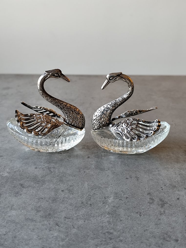 Corsini e Moretti - Firenze - Salero (2) - .800 plata - Sal y pimienta cisne #1.0