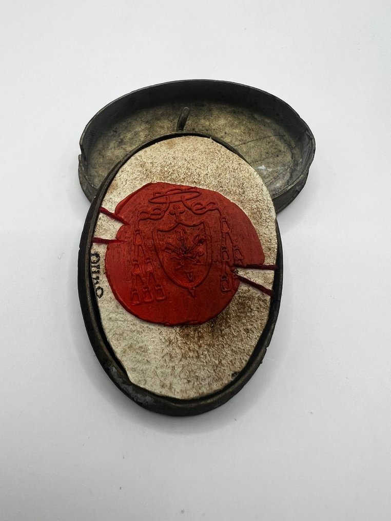  Reliquaire - Bronze, Cartouche dorée, Verre - XX siècle - Ex Spinea D.N.J.C.  #1.0