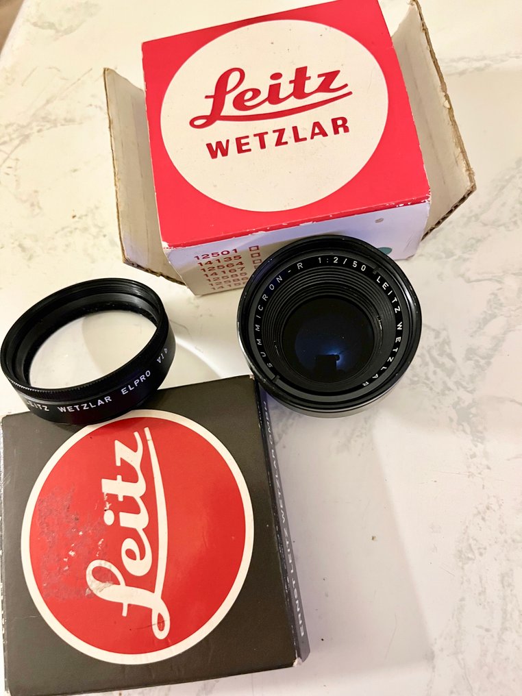Leitz, Leica Summicron-R 1:2/50mm + Macro Leitz Wetzlar Elpro VI b Prime lens #1.0