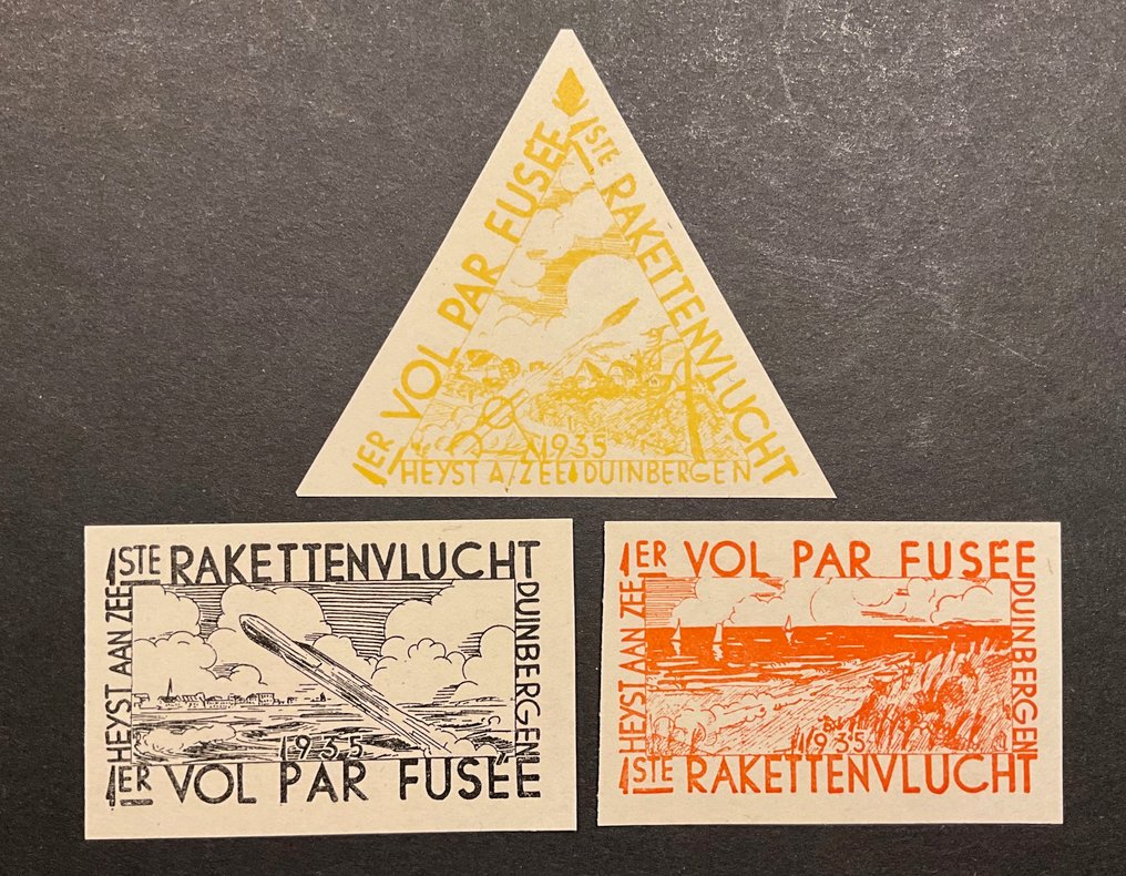 Belgien 1935 - Erinnofilie - Raketsendelse - Zwart-Oranje-Gul - Uanset - OB/COB E7/9 #1.0