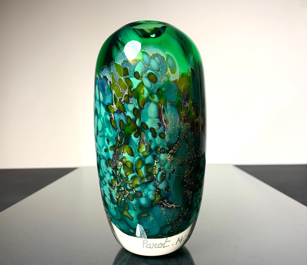 Maxence Parot - Βάζο -  Βάζο με μοναδικά χρώματα Opalines και Χρυσό.  - Γυαλί #4.3