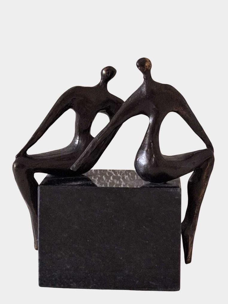 Corry Ammerlaan - Rzeźba, ''A Good Feeling'' - 11.5 cm - Brązowy, Marmur #1.0