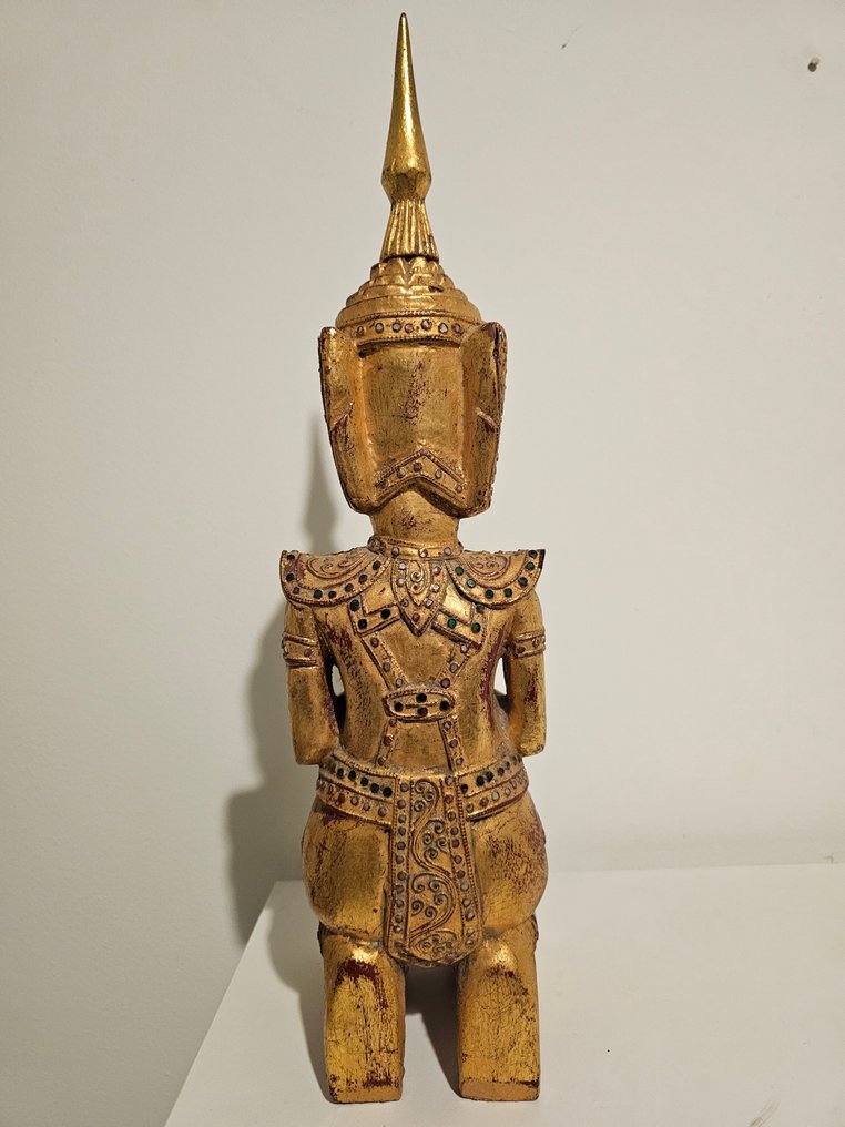 50厘米泰国祈祷雕像 - 木 - 泰国 - Late 20th century #3.2