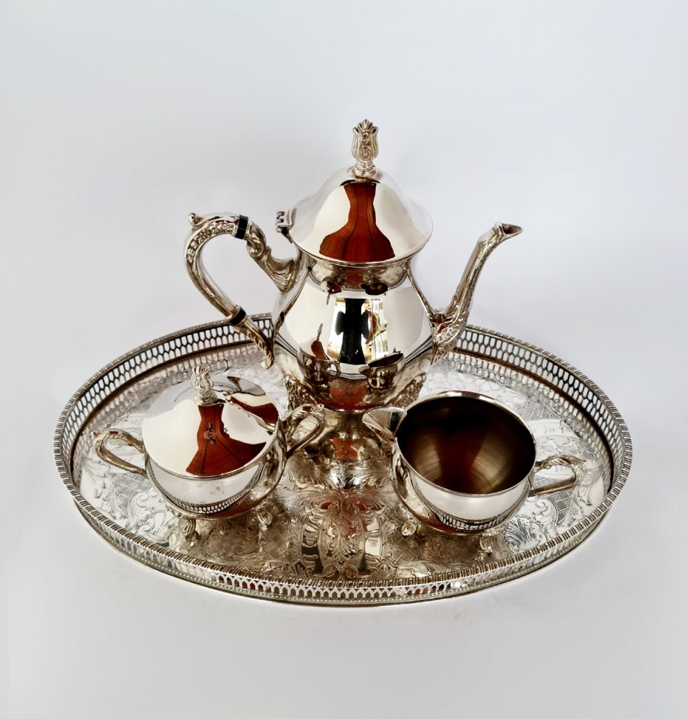 Conjunto de pequeno-almoço - Elegant Silver-Plated Breakfast Set - Prateado #1.0