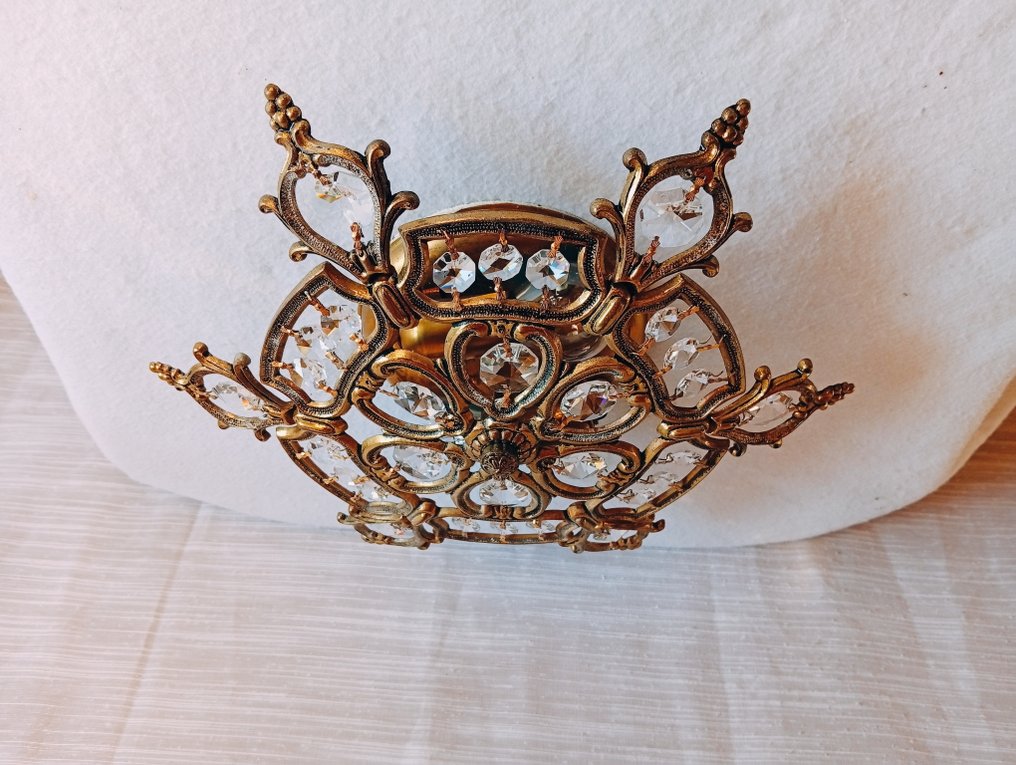 Ceiling lamp - Bronze, Copper, Crystal - Ceiling or wall ceiling fixture. #1.0