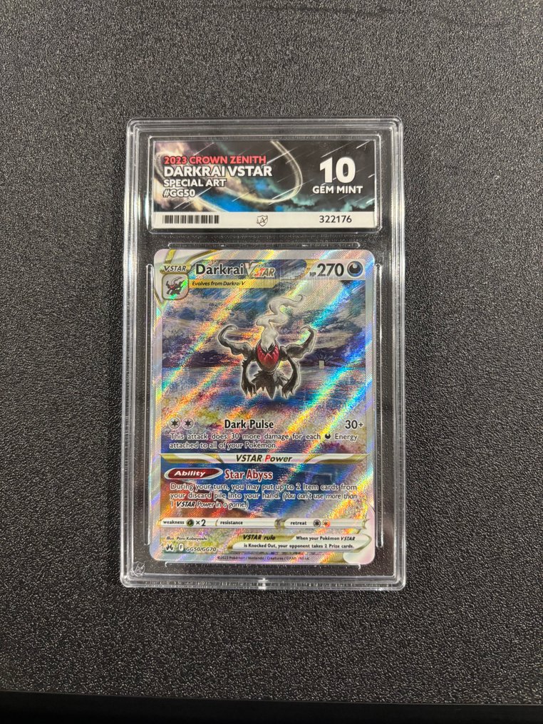 Pokémon - 1 Graded card - Darkrai GG50 Full art - ACE 10 - Sword & Shield - Crown Zenith #1.0
