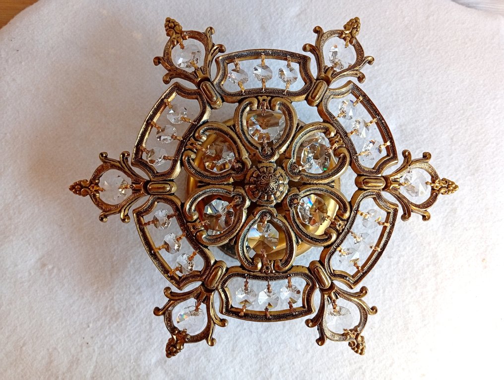 Ceiling lamp - Bronze, Copper, Crystal - Ceiling or wall ceiling fixture. #1.0