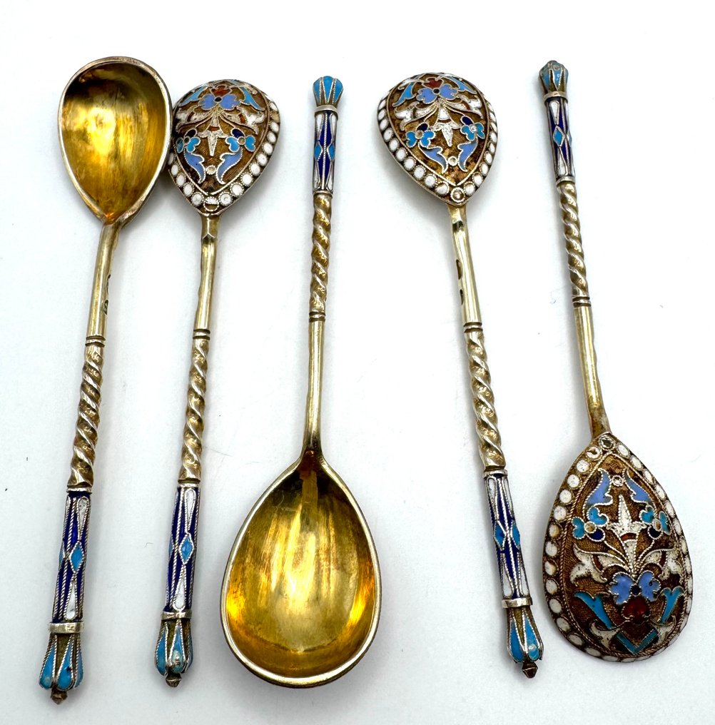 Scatola per cucchiai (12) - .875 (84 Zolotniki) argento #3.2