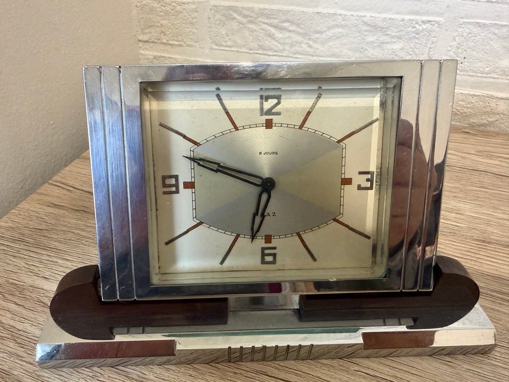 Clock - JAZ -Amplic-4802- pendule en chrome et bakélite Art Déco 1936/1937 -  Art Deco Bakelite, Chrome - 1930-1940 #3.2