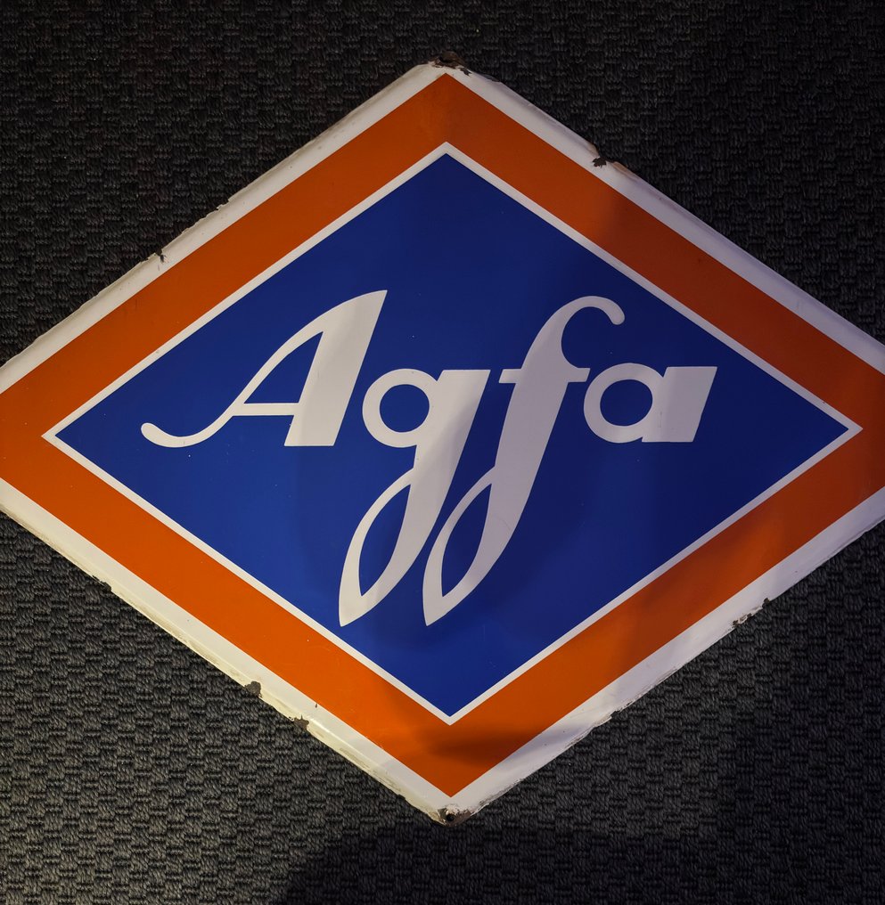 Eticheta Agfa originală. - Semn de email - Fier, Smalț #1.0