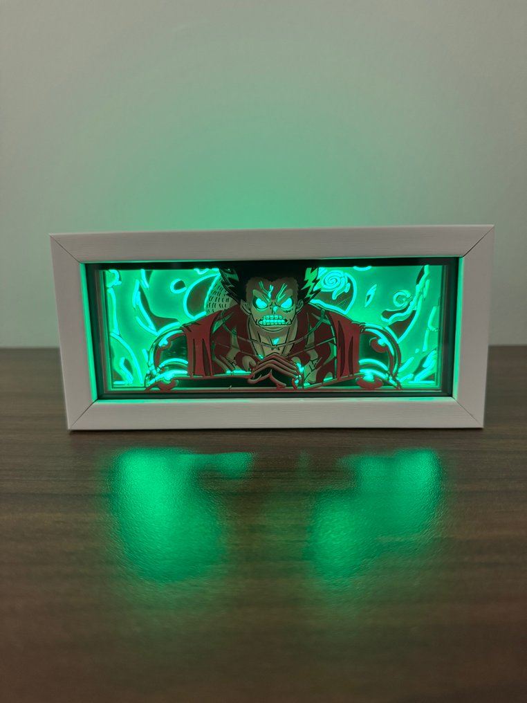 Lampe de table - Bois - Boîte à ombres lumineuses RGB inspirée de One Piece #2.1