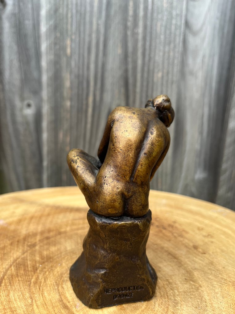 Statue, Zittende vrouw - 11 cm - Bronze #3.2