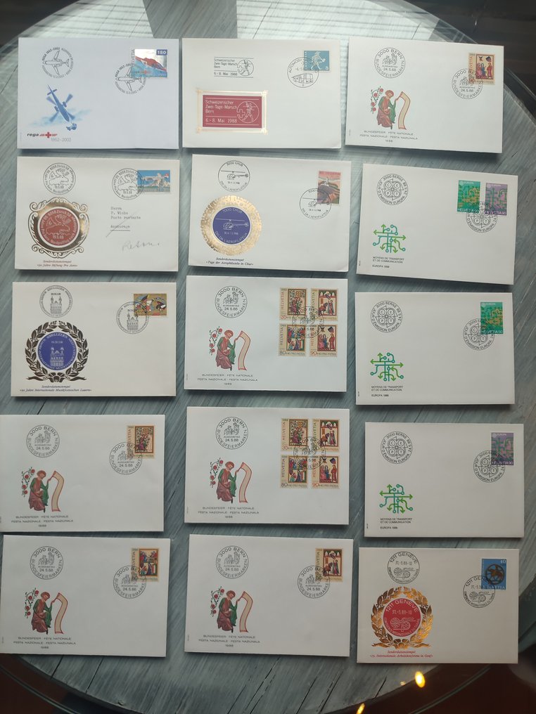 Ελβετία  - 60 τεμάχια επιστολών με FDC + ειδική σφραγίδα. #1.0