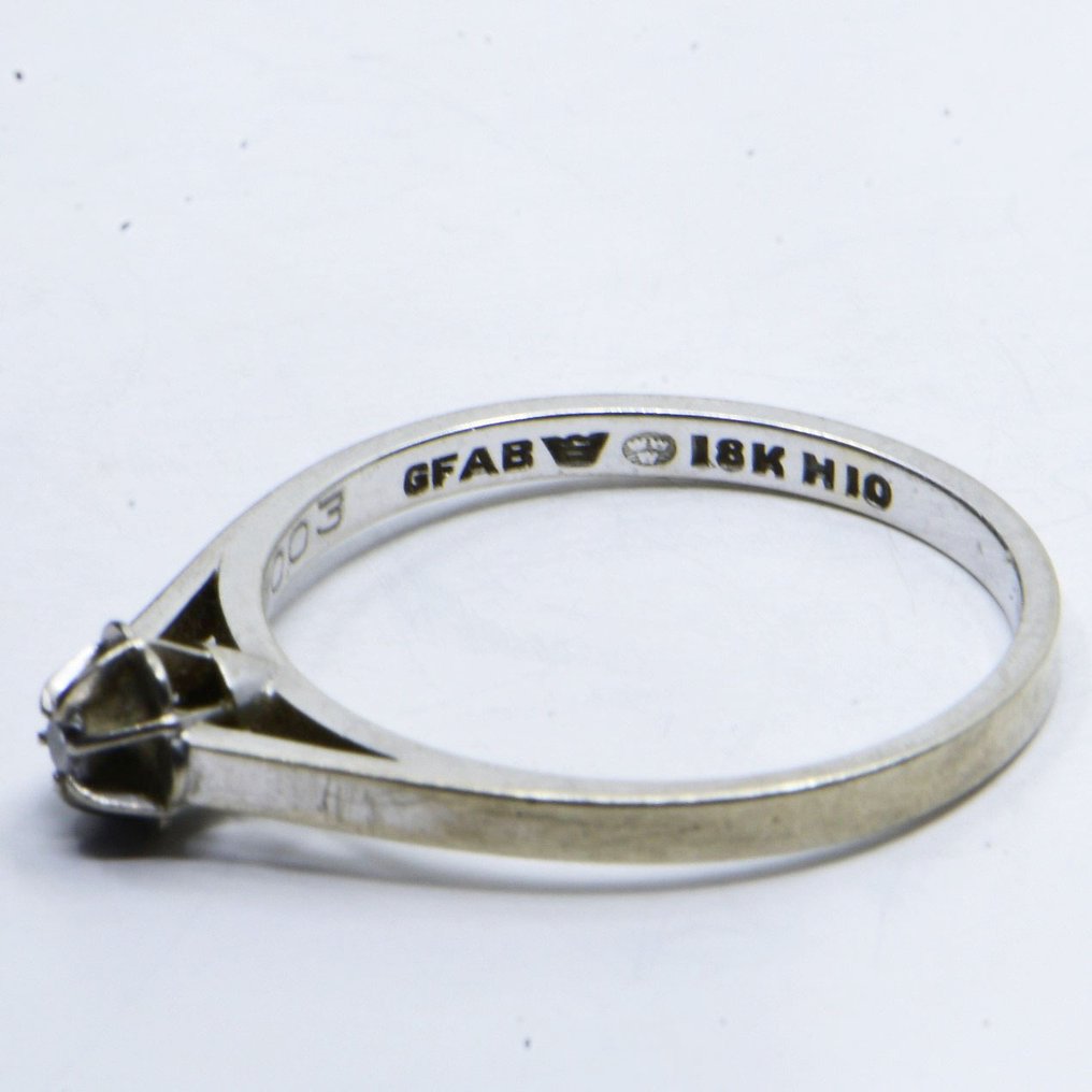 Δαχτυλίδι - 18 καράτια Λευκός χρυσός -  0.03ct. tw. Διαμάντι (Φυσικό)  #2.1
