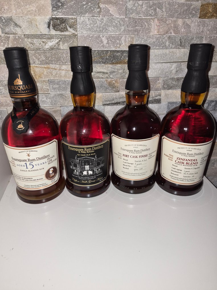 Foursquare - 15yo, 12yo, Port Cask Finish 9yo + Zinfandel Cask Blend 11yo - 70 cl - 4 botellas #1.0