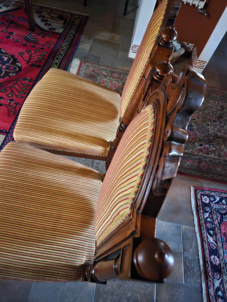 Sedia (2) - Legno, Tessuto - DUE SEDIE ANTICHE #3.2