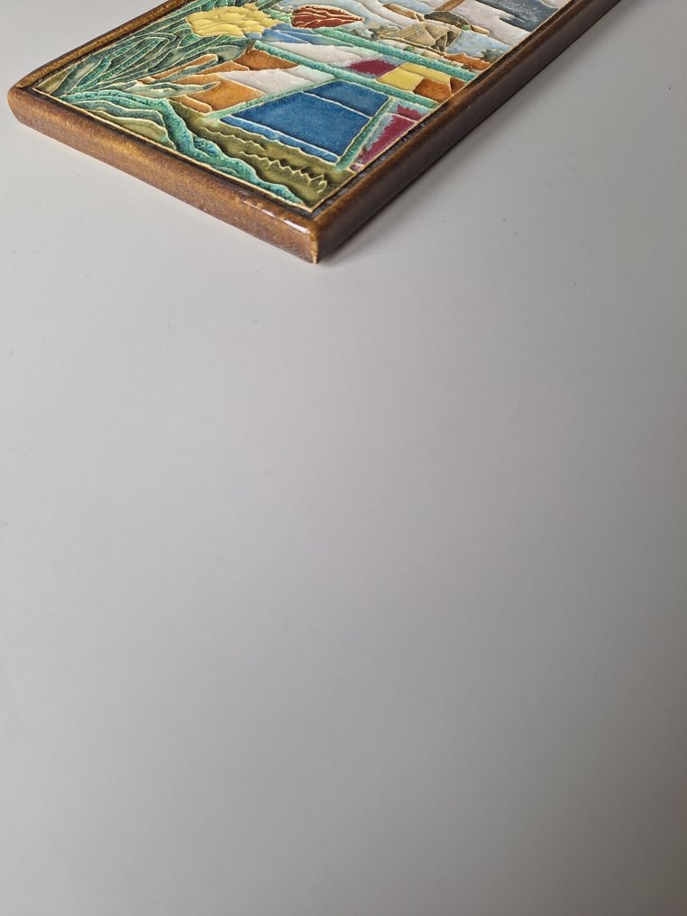  Piastrella - Piastrella cloisonné di un campo di fiori - De Porceleyne Fles, Delft - 1920-1930  #2.1