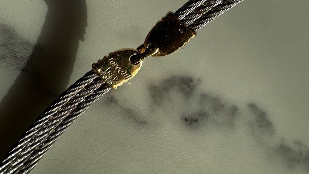 Fred - 贴颈项链 - 18K包金 钢, 黄金 -  0.00ct. tw. - Fred的钢/金色项链链条 #4.3