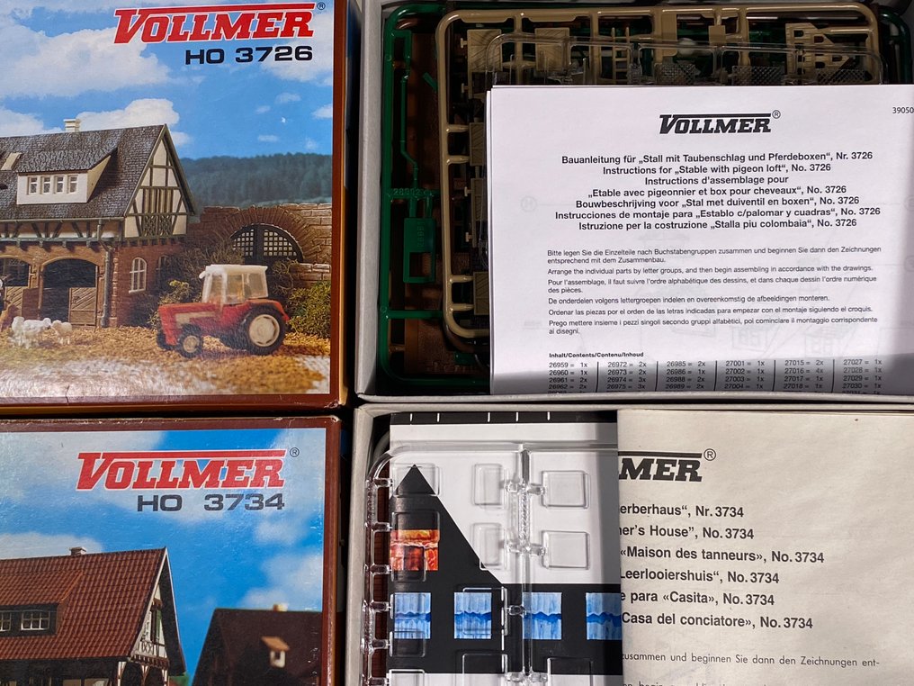 Vollmer H0 - 3726, 3734 - 模型火車建造工具 (2) - Groot varkwerk 养猪场和带附件的大马厩 #2.1