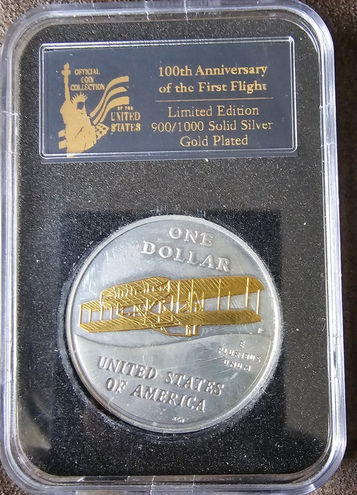 United States. 1 Dollar 2003 "The First Flight" , Brothers Wright First Flight (1903-2003) (No reserve price) #1.0