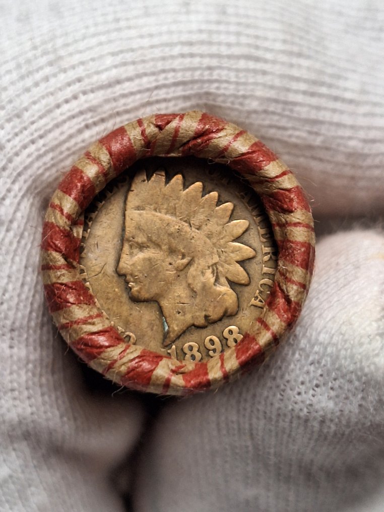 Ηνωμένες Πολιτείες. 1 rol containing Indian Head 1898 on one end/Wheat Cent 1958-D on the other end  (χωρίς τιμή ασφαλείας) #1.0