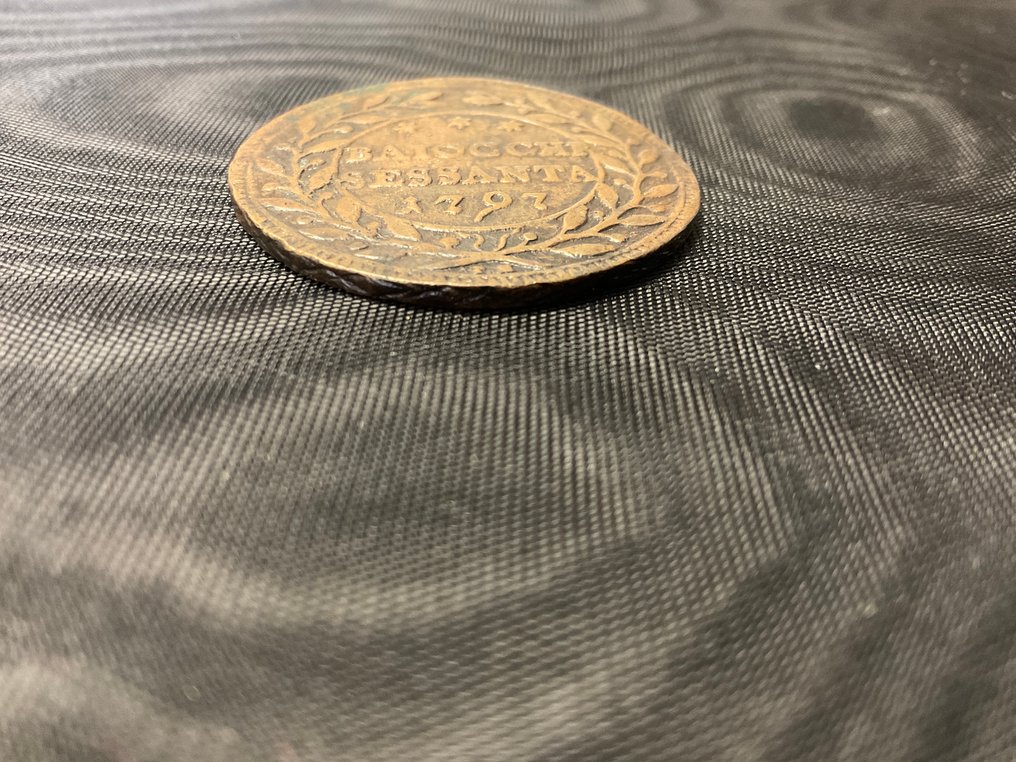 意大利 - 教皇国 Pio VI (1775-1799). 60 Baiocchi 1797 (没有保留价) #2.1