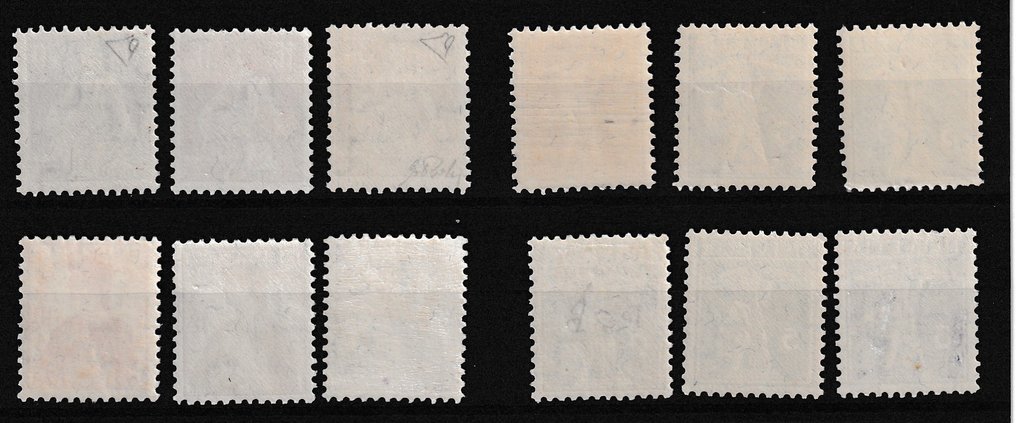 Sveits 1907/1911 - Walter Tell + Helvetia Seduta - Fullstendig serie MNH #3.2