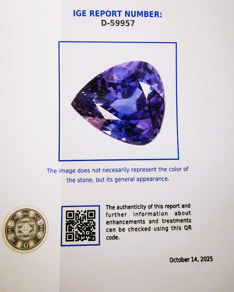 χωρίς τιμή ασφαλείας - 1 pcs Μπλε Ζαφείρι - 2.95 ct - Instituto Gemólogico Español (IGE) - ΣΡΙ ΛΑΝΚΑ / ΧΩΡΙΣ ΘΕΡΜΟΤΗΤΑ #1.0