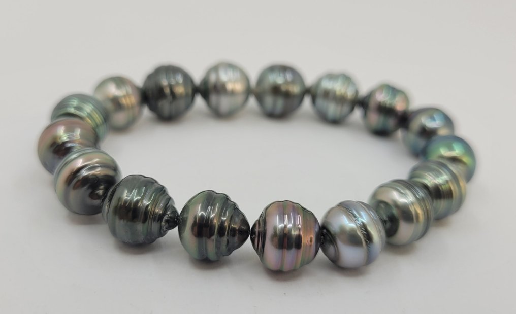 No reserve price - Bracelet 9.5x11mm Multi Tahitian Pearls #4.3