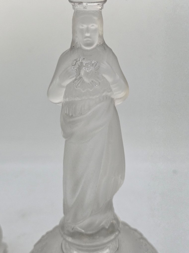 Val Saint Lambert - Chamberstick燭台 (2) - 玻璃 - 圣心烛台 #1.0