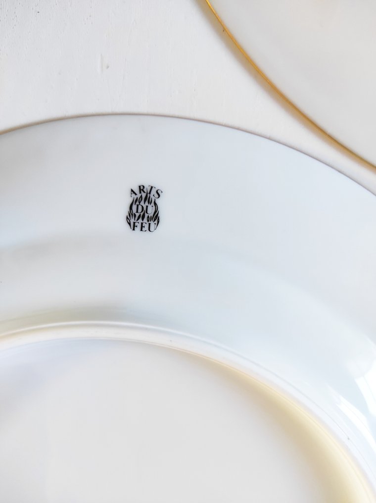 Limoges - Table service (11) - Game - Dish and 10 plates - Porcelain #4.3