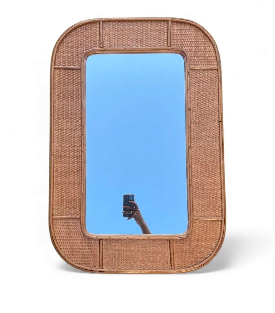 Spiegel  - Bamboe, Hout, Rattan, Glas #1.0