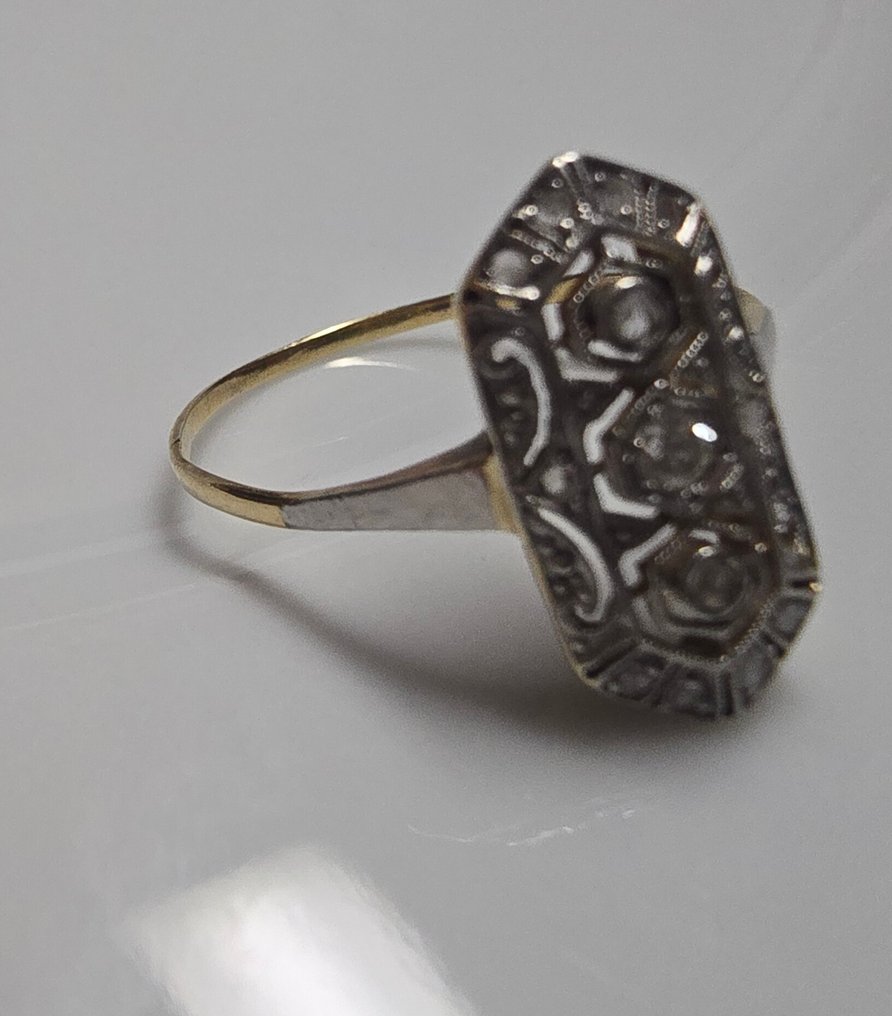 Ei pohjahintaa - Statement-sormus - 18 kt. Keltakulta, Platina Timantti (Luonnollinen)  - Timantti #4.3