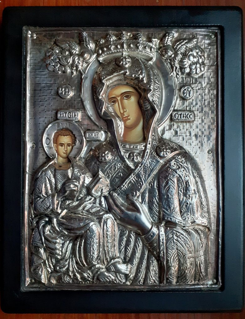 Εικόνα - Μητέρα του Θεού - Ασημί, Ξύλο #1.0